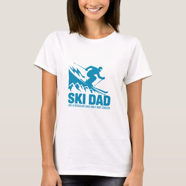Ski Dad Cool Mountain Graphic T-Shirt (Front)