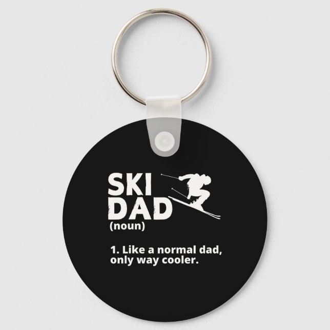 Ski Dad Father Men Mountain Skier Skiing Lover  Key Ring (Front)