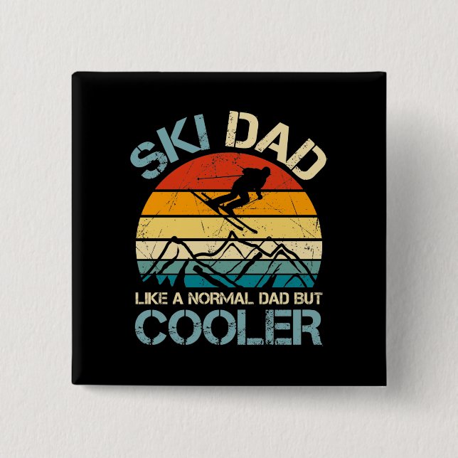 Ski Dad | Father's Day Gift | Hobbies 15 Cm Square Badge (Front)