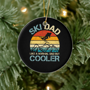 Ski Dad Father's Day Gift Hobbies Ceramic Tree Decoration