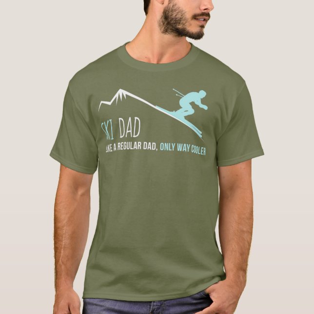 Ski Dad Funny Cute Winter Skiing Gift T-Shirt (Front)