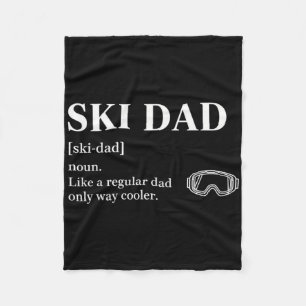 Ski Dad Funny Skier Skiing Lovers Winter Sports Sn Fleece Blanket