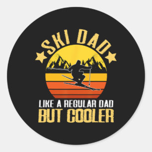 Ski Dad Funny Skier Winter Sports Mountain Freesty Classic Round Sticker