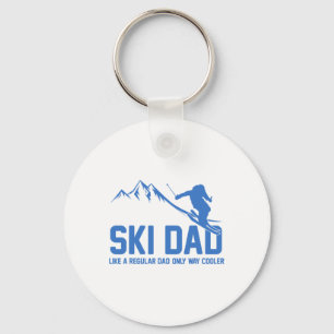 Ski Dad Funny Skiier Snowy Adventure Skiing Lovers Key Ring