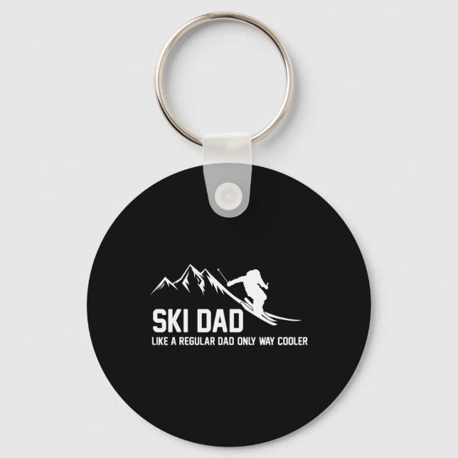 Ski Dad Funny Skiier Snowy Adventure Skiing Lovers Key Ring (Front)