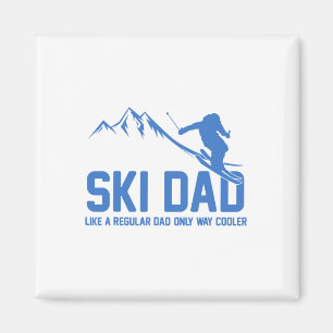 Ski Dad Funny Skiier Snowy Adventure Skiing Lovers Magnet
