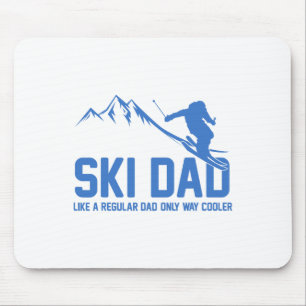 Ski Dad Funny Skiier Snowy Adventure Skiing Lovers Mouse Pad