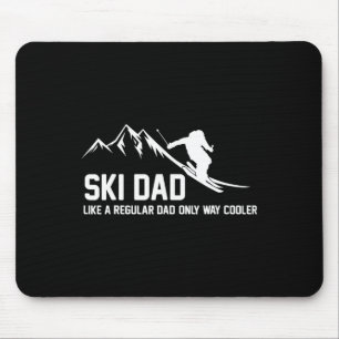 Ski Dad Funny Skiier Snowy Adventure Skiing Lovers Mouse Pad