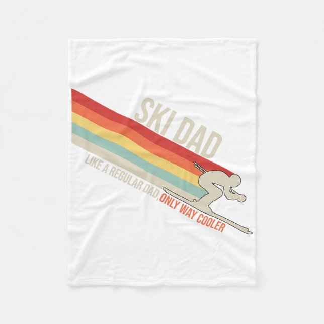 Ski Dad Funny Skiing Winter  Fleece Blanket (Front)