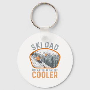 Ski Dad Funny Skiing Winter Sports Snow Skiing Fat Key Ring