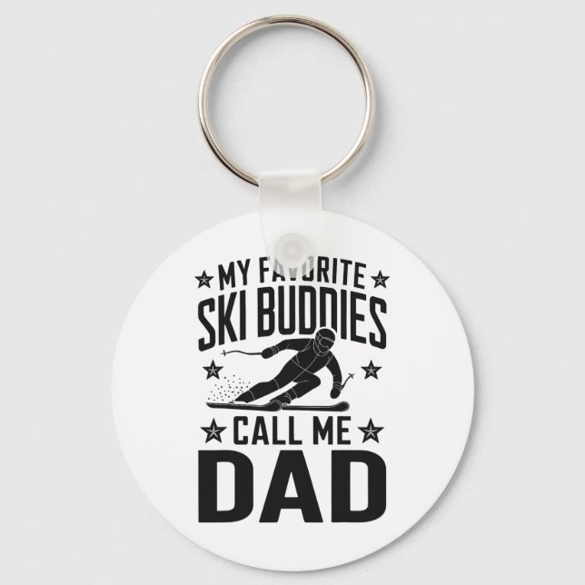 Ski Dad Humour Design Skiing Funny Skier  Key Ring (Front)
