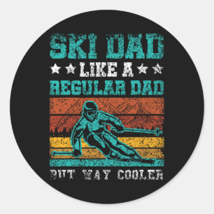 Ski Dad Like A Regular Dad But Way Cooler Skier Sk Classic Round Sticker