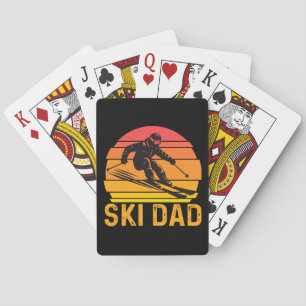 ski dad playing cards