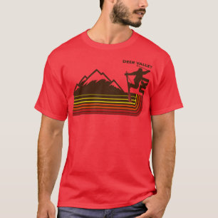Ski Deer Valley 70S Retro Stripe T-Shirt