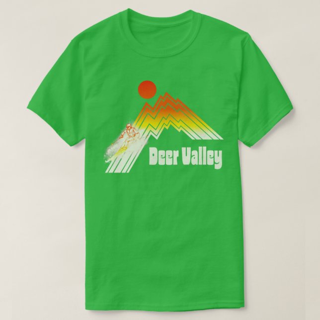 Ski Deer Valley Retro Stripe T-Shirt (Design Front)