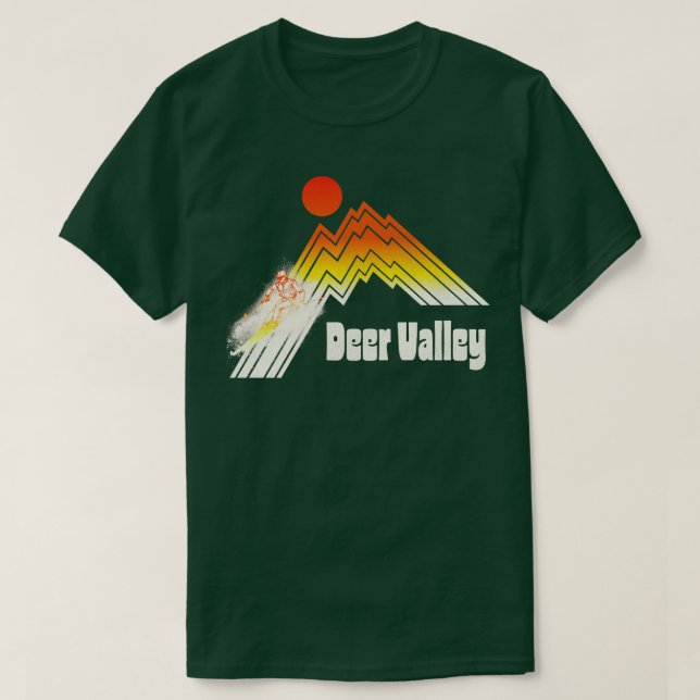 Ski Deer Valley Retro Stripe T-Shirt (Design Front)