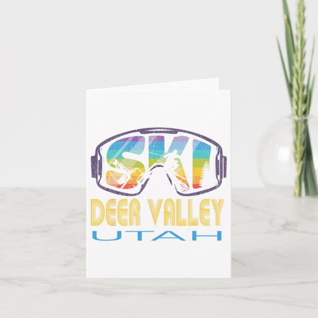 Ski Deer Valley Utah Skiing Vacation  Card (Front)