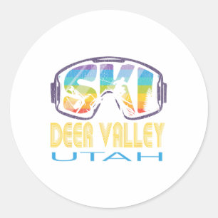 Ski Deer Valley Utah Skiing Vacation  Classic Round Sticker
