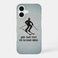 Ski Design - Painted Metal Look Skier - add text