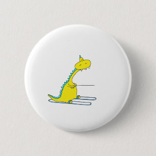 ski dino 6 cm round badge