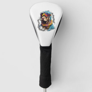 Ski Dog in Ski Googles 2 Golf Head Cover