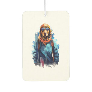 Ski Dog in Ski Googles 5 Car Air Freshener