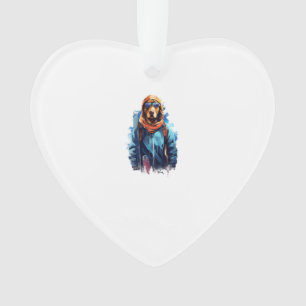 Ski Dog in Ski Googles 5 Ornament