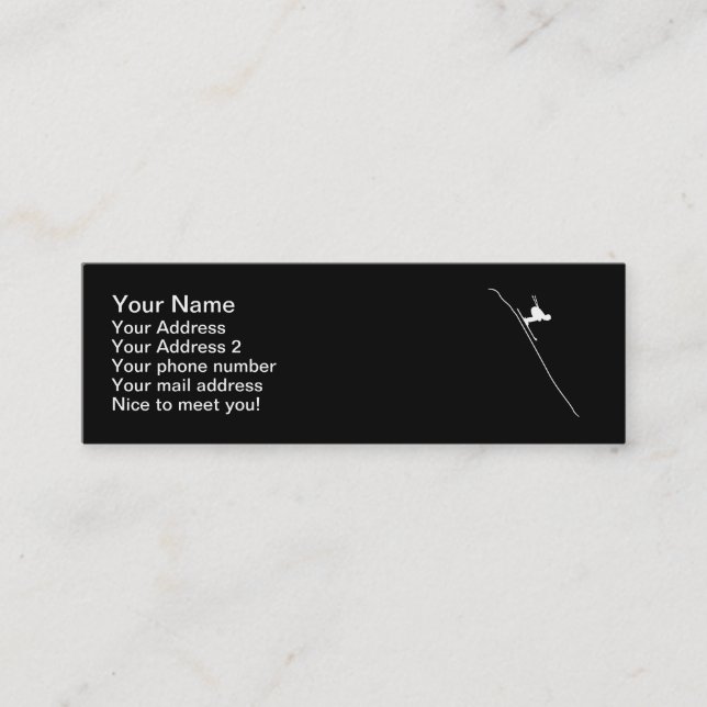 Ski downhill mini business card (Front)