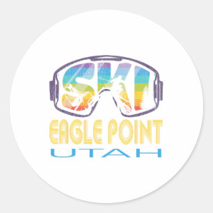 Ski Eagle Point Utah Skiing Vacation Classic Round Sticker