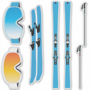 Ski Equipment Sticker Set