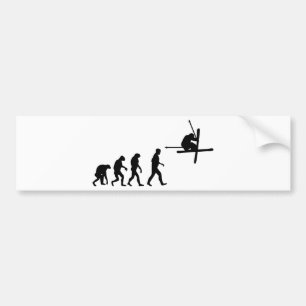 ski evolution icon bumper sticker