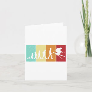 Ski Evolution - Skiing Lovers Mountains Retro Ski  Card