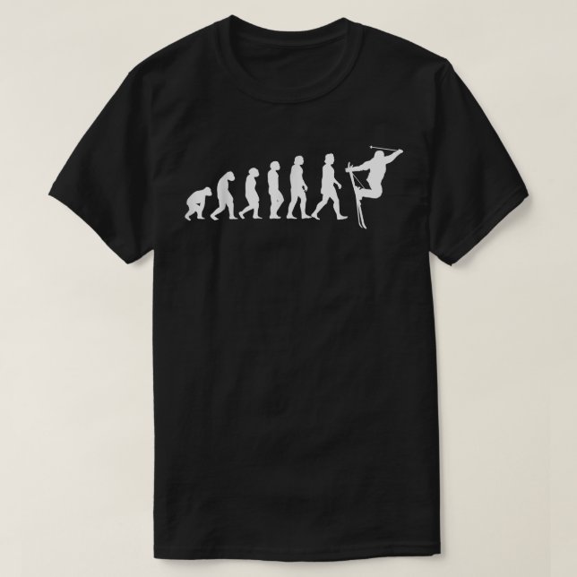 Ski Evolution Skiing Winter Sports Piste Funny Ski T-Shirt (Design Front)