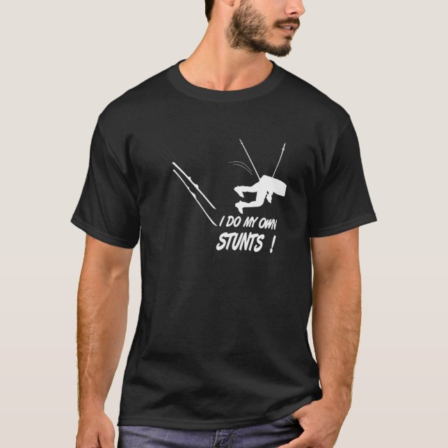 ski fall accident  sayings snow winter sports T-Shirt (Front)
