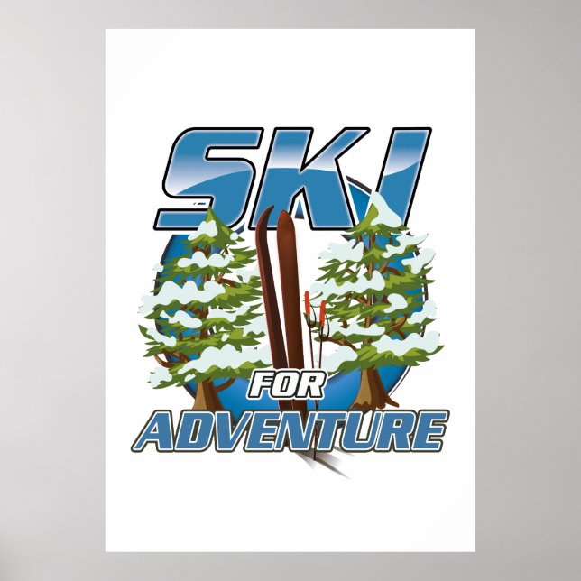 Ski for adventure travel logo poster (Front)