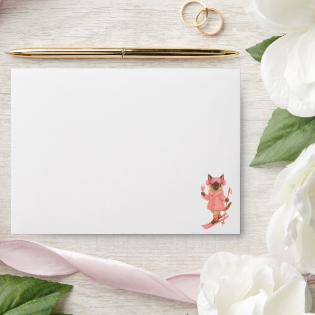 Ski for Bachelorette Party Siamese cat lovers Envelope (Wedding)