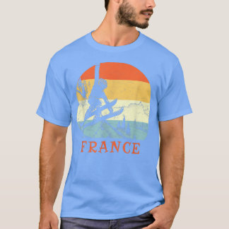 Ski France Vintage Retro Snow Skiing Vacation  T-Shirt