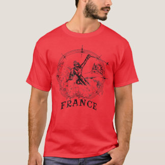 Ski France Vintage Snow Skiing Vacation  T-Shirt