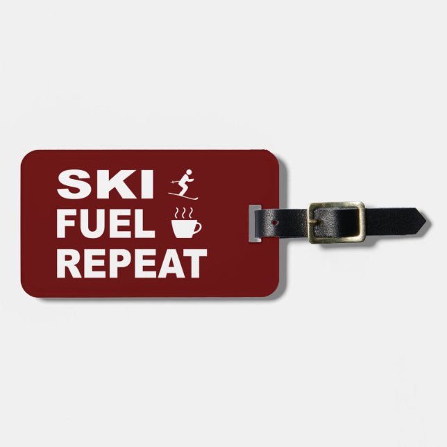 Ski Fuel Repeat Luggage Tag (Front Horizontal)