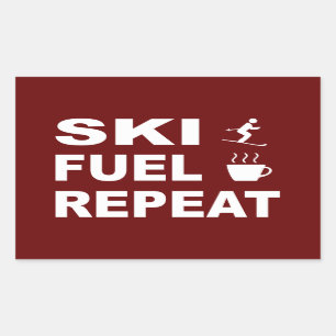 Ski Fuel Repeat Rectangular Sticker