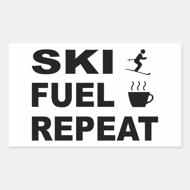 Ski Fuel Repeat Rectangular Sticker (Front)