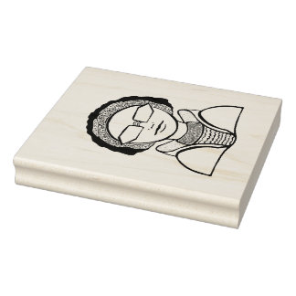 Ski girl rubber stamp