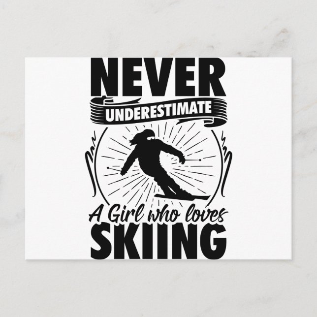 Ski Girl | Skiing Skiers Winter Gifts Postcard (Front)