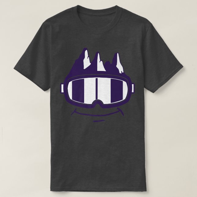 Ski glasses mountains winter sports snow  T-Shirt (Design Front)
