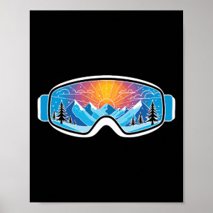 Ski Goggles Art Nature Mountains Minimalist Skiing Poster
