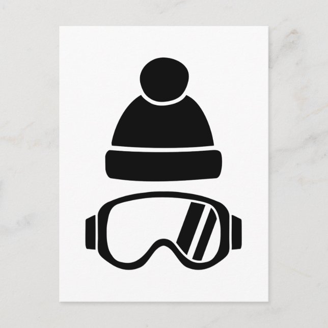 Ski goggles hat postcard (Front)