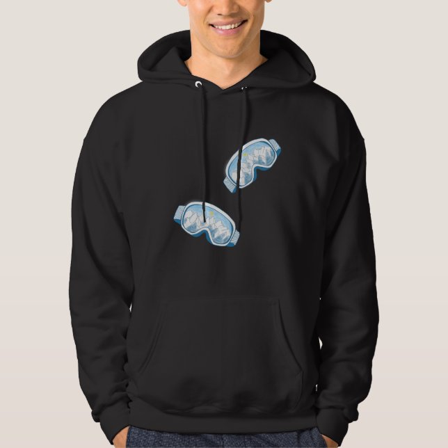 Ski Goggles Illustration  Hoodie (Front)