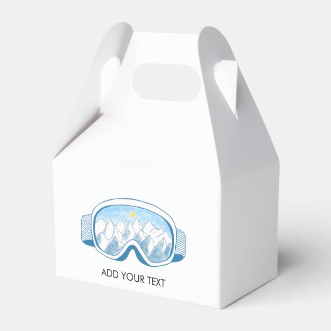 Ski Goggles Illustration Personalised   Favour Box (Front Side)