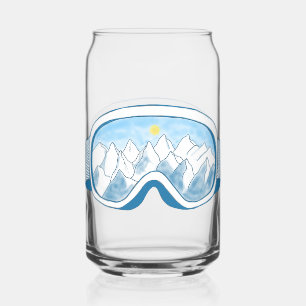 Ski Goggles Mountain Reflection Sky Pale Blue Can Glass