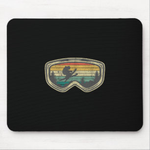Ski Goggles Mountain Snow Skiing Retro Winter Vaca Mouse Pad